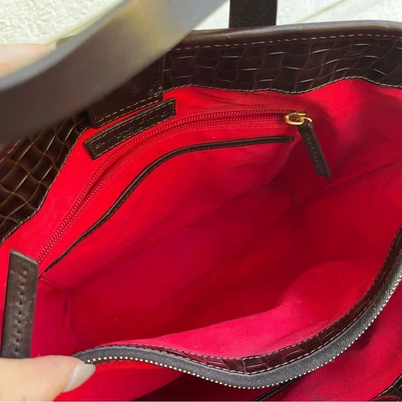 DOONEY & BOURKE Woven XL Lilliana Brown Sorrento Tote Shoulder Bag Satchel - Picture 11 of 12